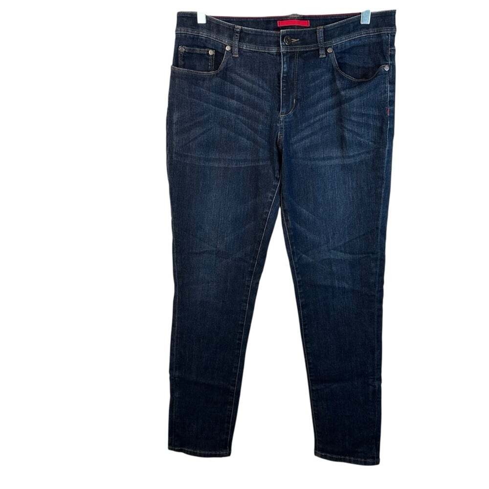 LL Bean Jeans 10 Blue High Rise Tapered Leg Creased Denimcore Classic Vintage